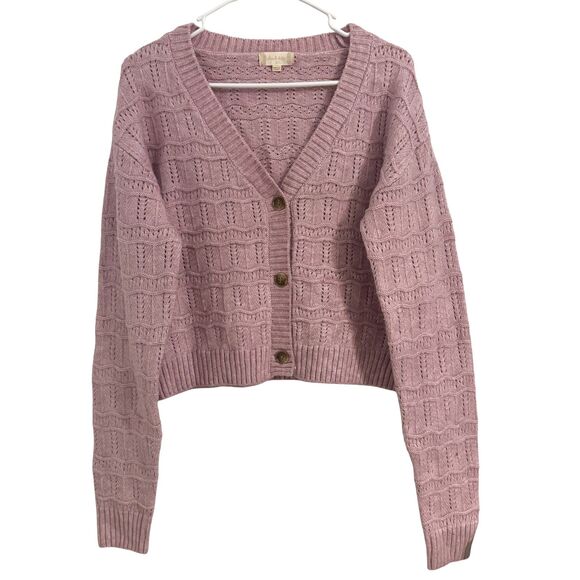 Altar'd State Sweaters - ALTAR'D State Size SMALL Pink Front Button Cardigan Buttery Soft Oversized Knit